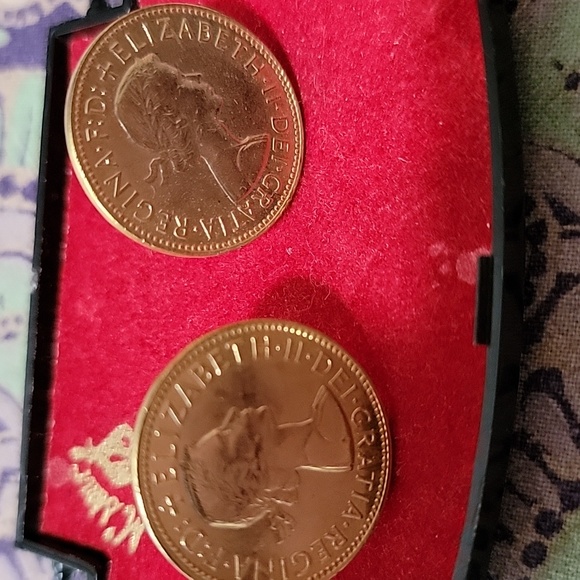 Vintage Elizabeth II Half Penny Cuff links - Picture 4 of 6